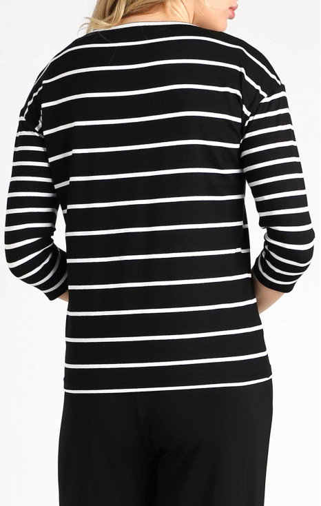 Striped Jersey Top in Black