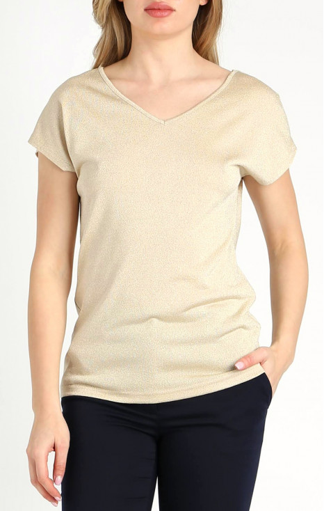 Sparkly Top in Golden Beige