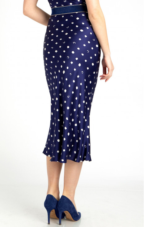 Midi satin skirt in Blue