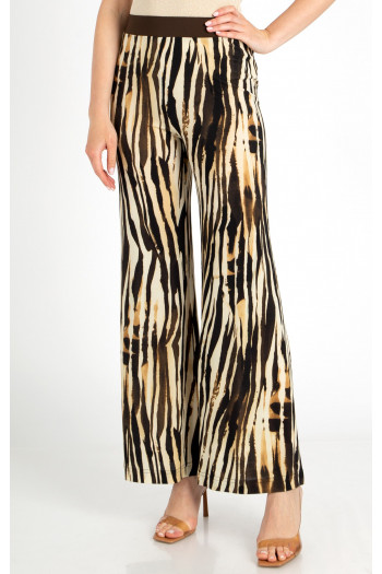 Wide Leg Trousers with Graphic Print