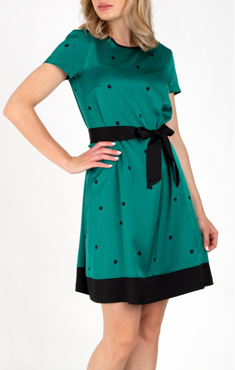 Satin Dress in Verdant Green