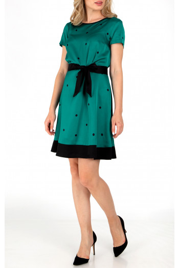 Satin Dress in Verdant Green