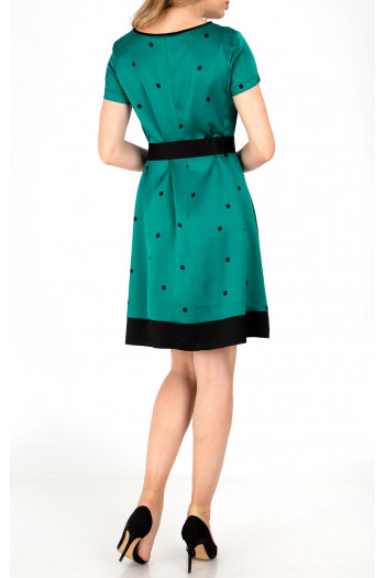 Satin Dress in Verdant Green [1]