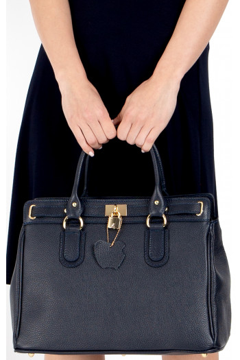 Large Leather Bag in Dark Blue colour [1]