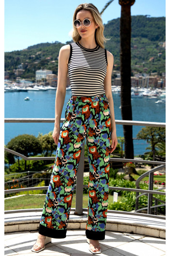 Wide Leg Trousers with a Print [1]