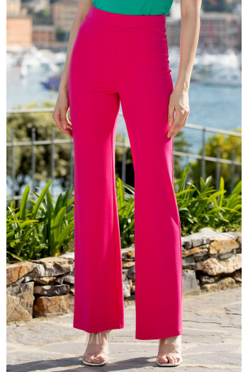 High Waist Trousers in Bright Rose