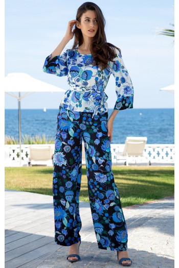 Wide Leg Trousers with a Print [1]