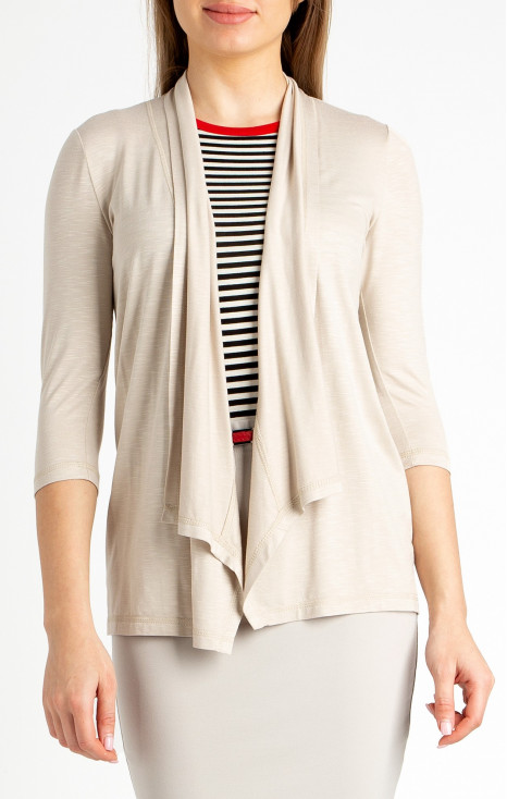 Waterfall Jersey Cardigan in Beige