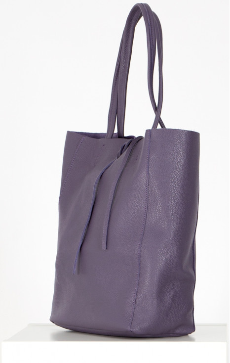 Large Leather Tote Bag in Mulled Grape Colour