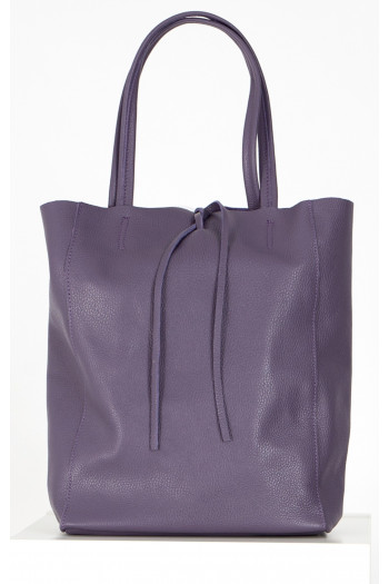 Large Leather Tote Bag in Mulled Grape Colour