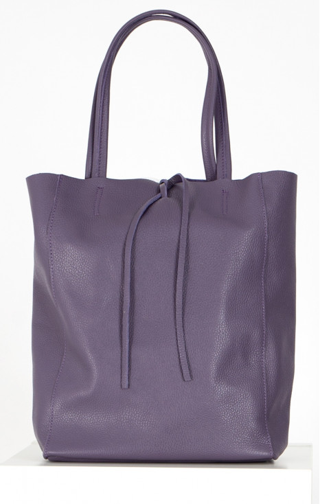 Large Leather Tote Bag in Mulled Grape Colour