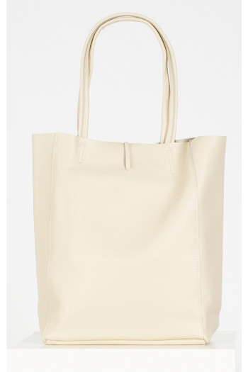 Large Leather Tote Bag in Cloud Cream [1]