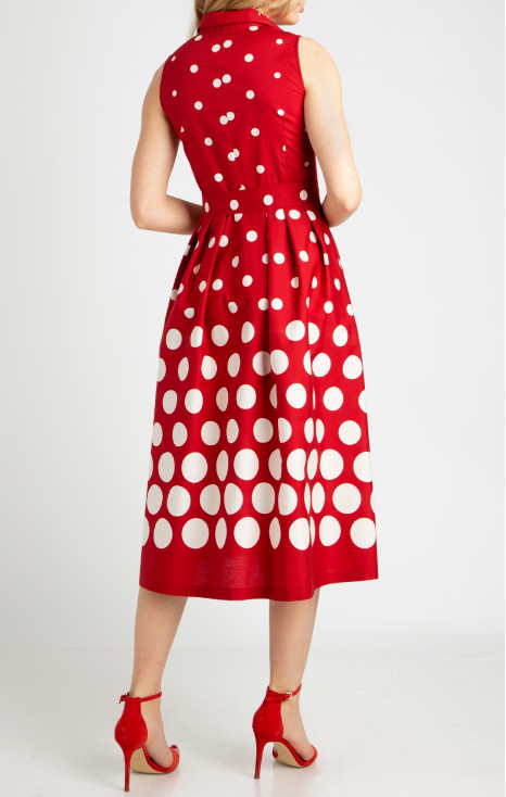 Elegant cotton dress in Red