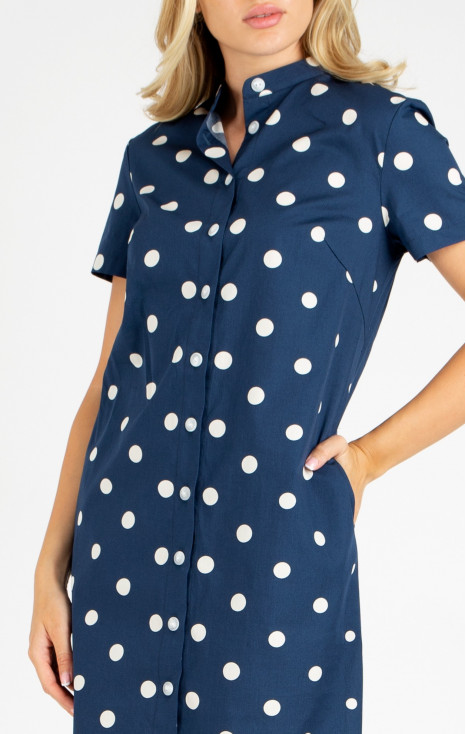 Relaxed Fit Shirt Dress in Blue