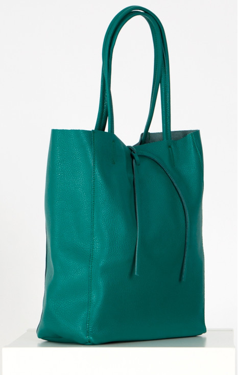 Large Leather Tote Bag in Teal Green colour [1]