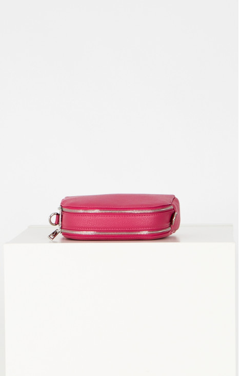 Leather Mini Bag in Fuchsia Rose