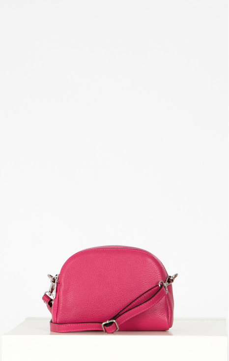 Leather Mini Bag in Fuchsia Rose