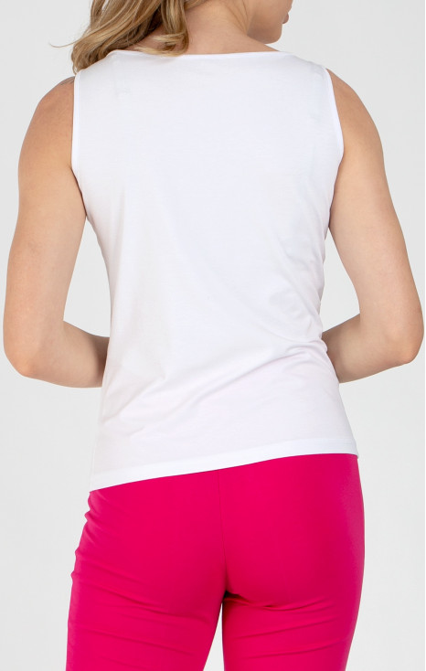 Cut Out Sleeveless Top in White