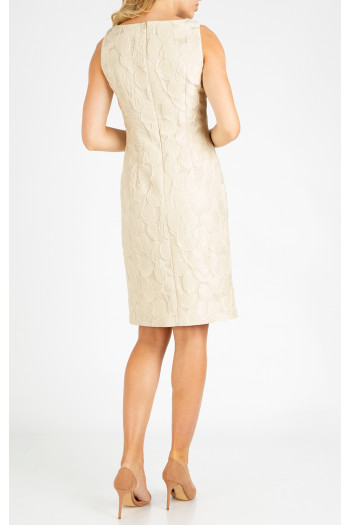 Satin Sheen Jacquard dress in Beige [1]