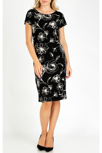 Floral printed dress in Black