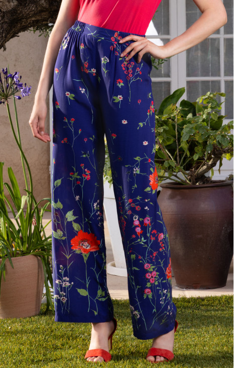 Wide Leg Trousers in Blue