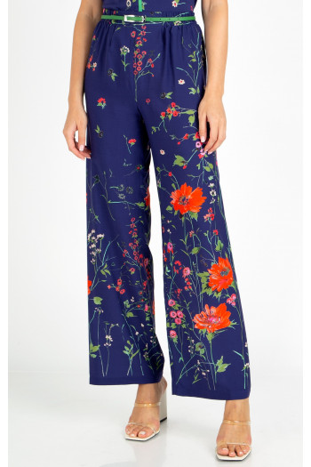 Wide Leg Trousers in Blue