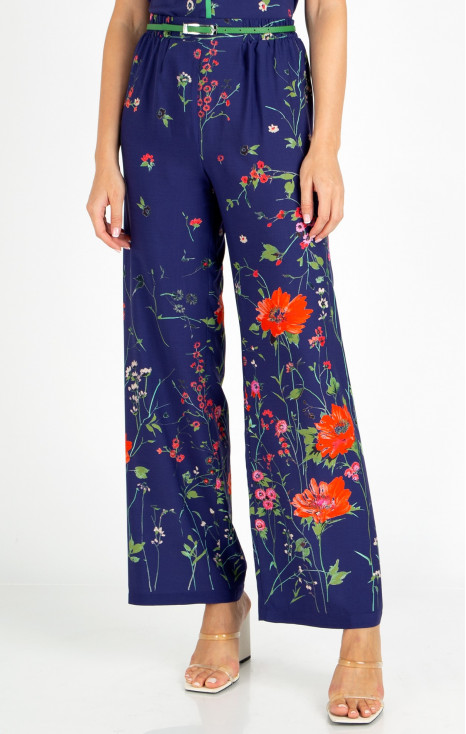 Wide Leg Trousers in Blue