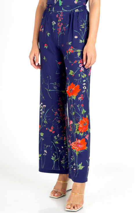 Wide Leg Trousers in Blue