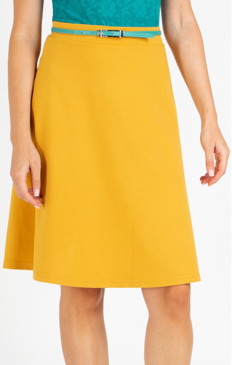 A line Jersey Skirt in Honey Gold