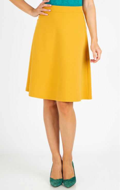 A line Jersey Skirt in Honey Gold