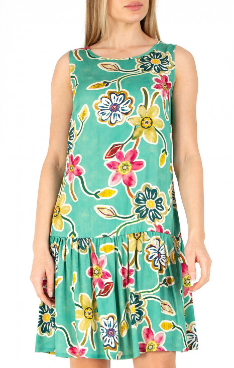 Mini Satin Dress with Frills