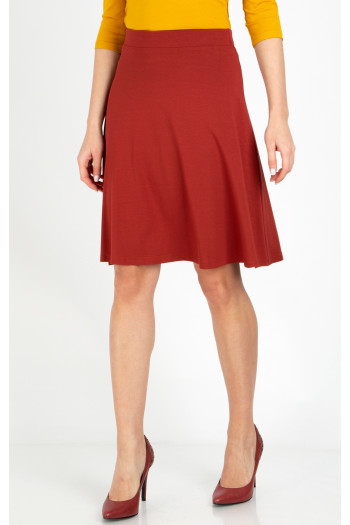 Flowy jersey skirt in Brick Red