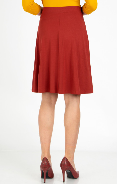 Flowy jersey skirt in Brick Red [1]