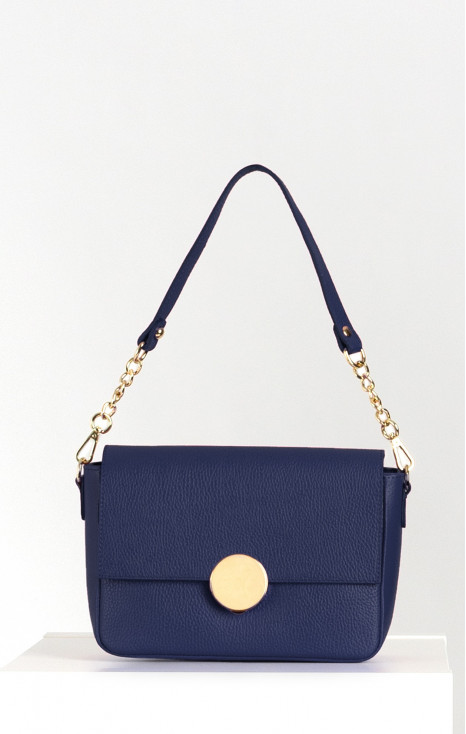 Shoulder bag with a Gold Chain in Cobalt colour