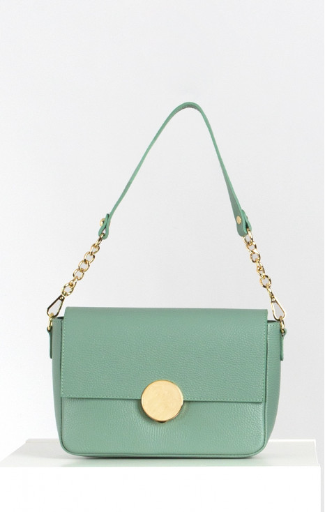 Shoulder bag with a Gold Chain in Menta