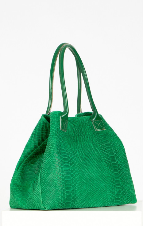 Large Leather Bag in Green