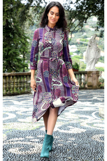 Midi Shirt Dress in Purple [1]