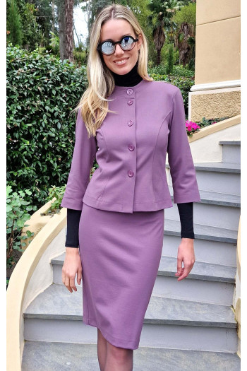 Tailored Short Jacket in Grape