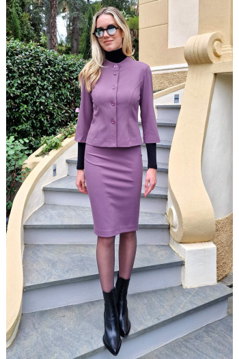 Tailored Short Jacket in Grape [1]