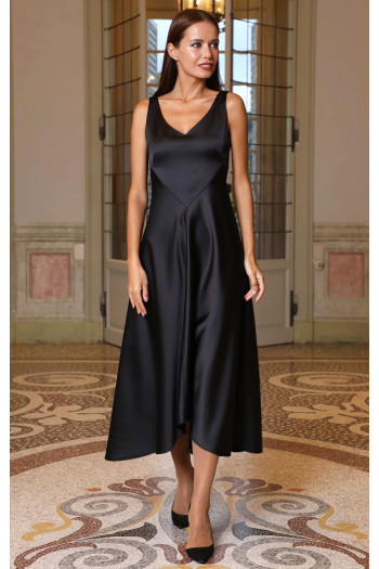 Maxi Satin Dress in Black