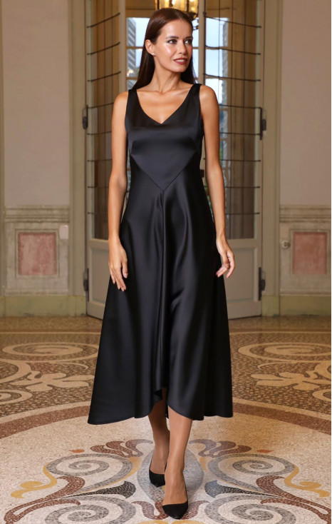 Maxi Satin Dress in Black