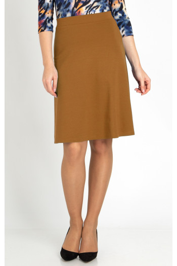 A line Jersey Skirt in Golden Brown