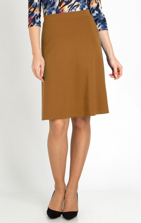 A line Jersey Skirt in Golden Brown