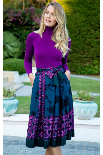 High Waist Midi Skirt in Blue Ashes [1]