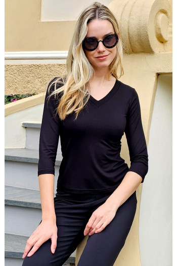 Soft Jersey Top in Black