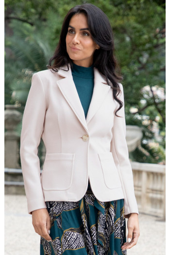 Tailored Blazer with One Button in Sea Pearl