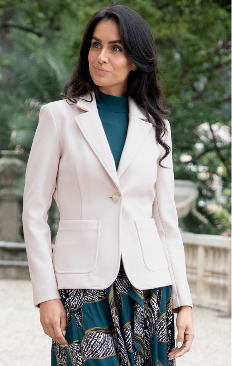 Tailored Blazer with One Button in Sea Pearl