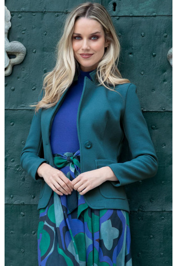 Tailored Blazer with One Button in Pacific colour