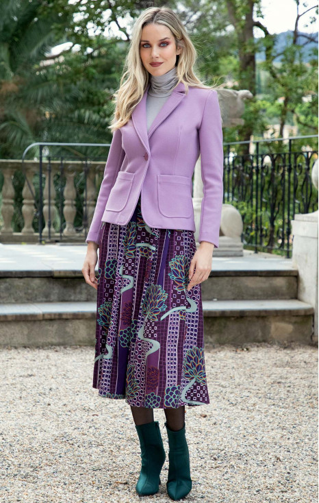 Tailored Blazer with One Button in Lavender Mist