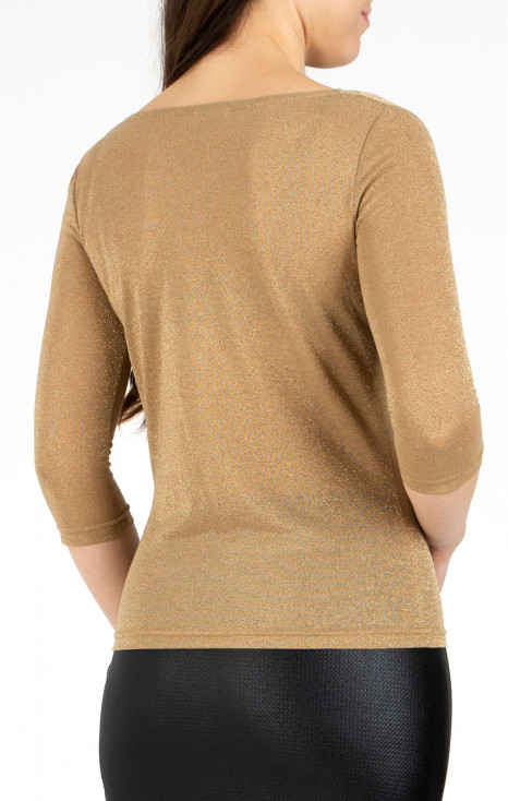 Cowl Neckline Top in Golden Beige [1]